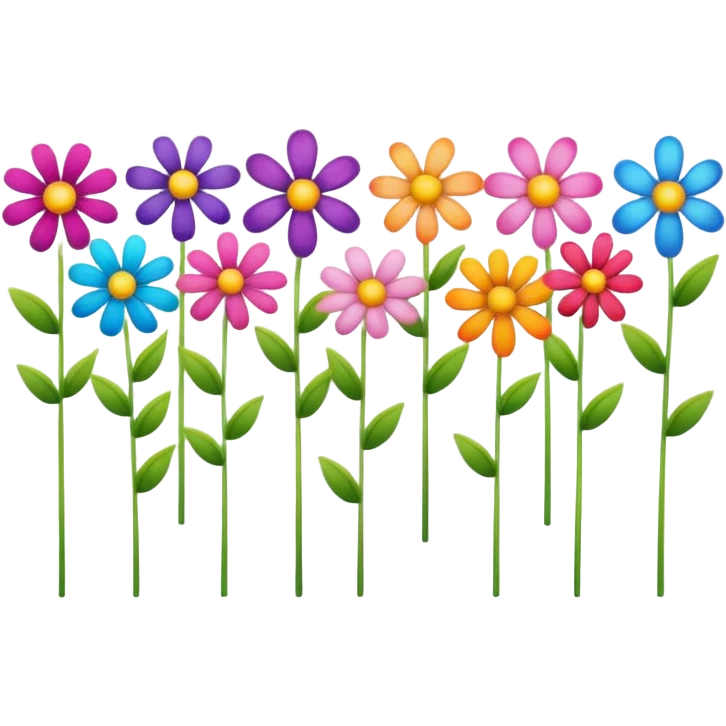 Beautiful finish flowers in a long line  emoji