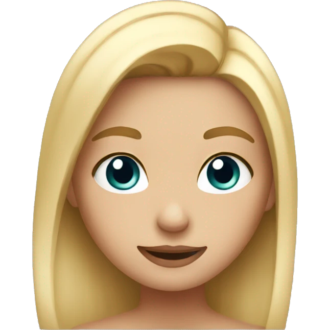 blonde girl blushing  emoji