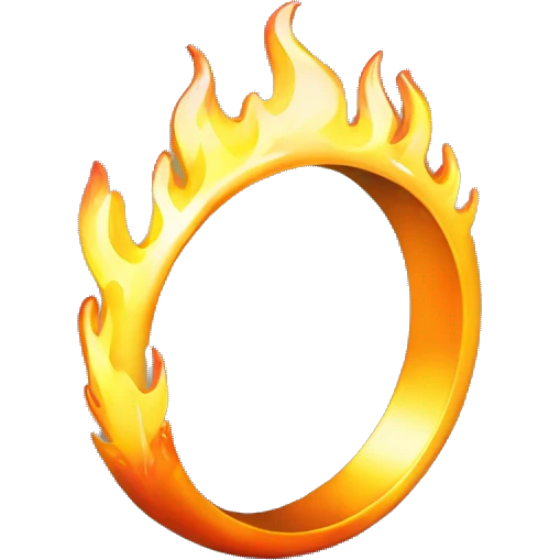 Wedding ring with flames  emoji