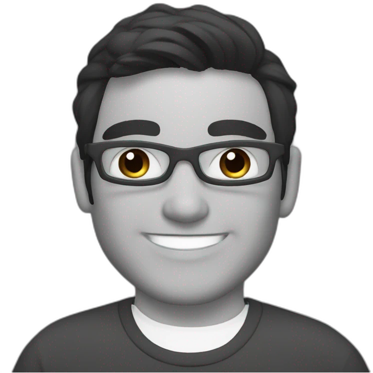 happy computer nerd dark hair without beard emoji