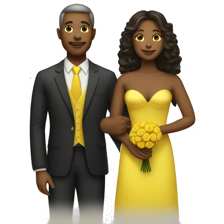 marriage of a yellow woman and a yellow man emoji