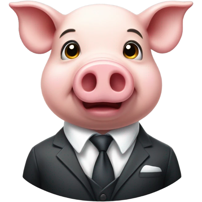 Pig wearing a suit  emoji