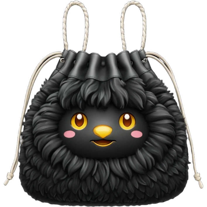 black fluffy bag emoji