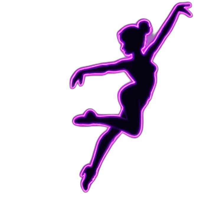 Sexy silhouette non-gender model dancer neon sign emoji