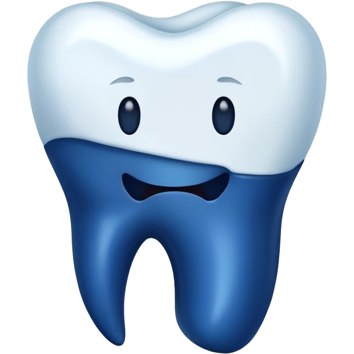 Dark blue human tooth emoji