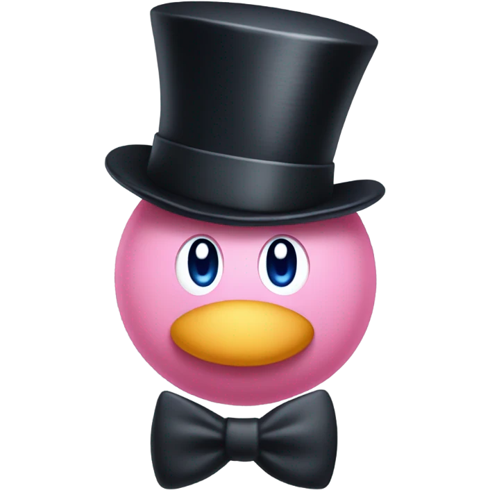Kirby with a top hat emoji