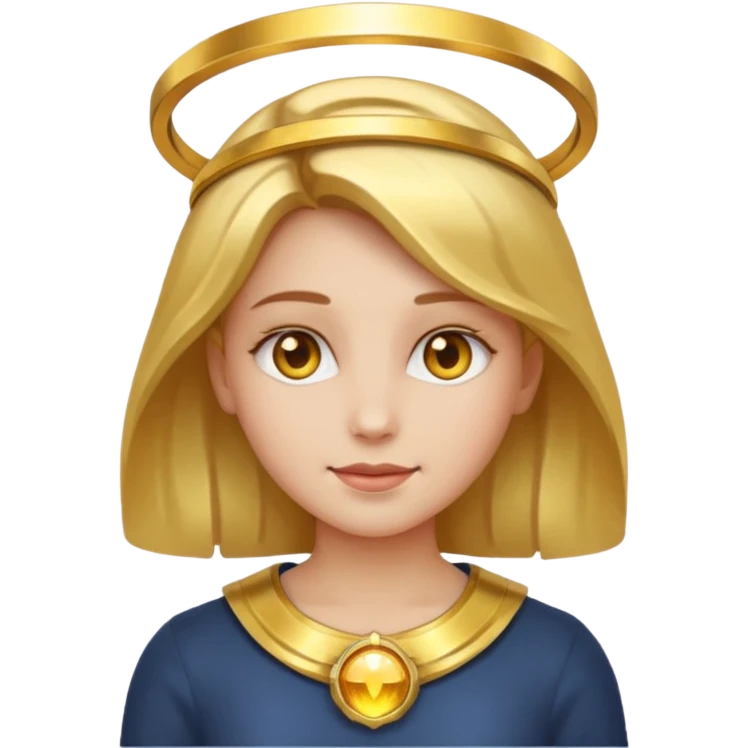 classic girl emoji with halo emoji