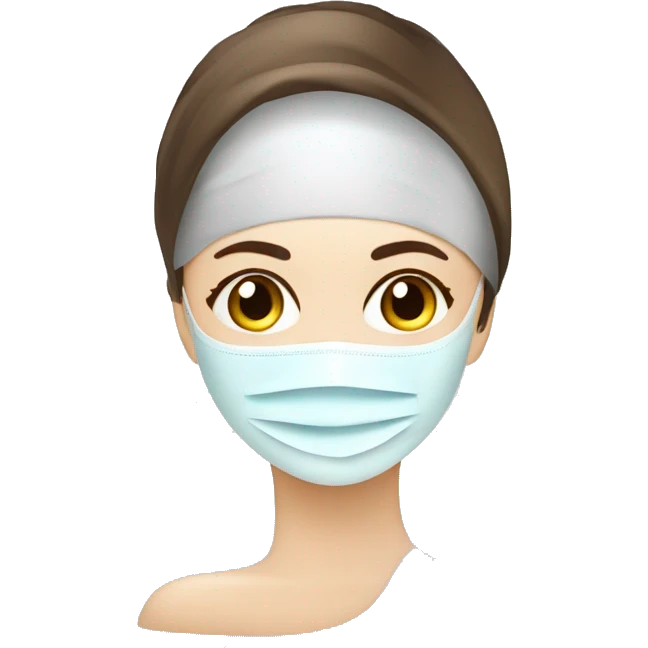 Lady with face mask spa beauty full face relaxing emoji