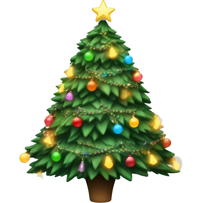 Christmas tree with colorful lights and ornaments  emoji