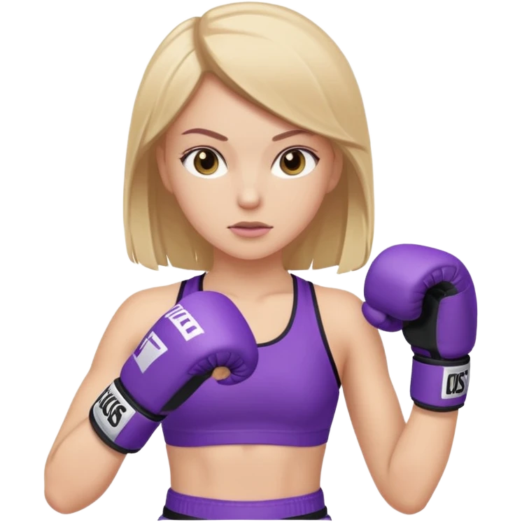 a white girl in  purple gear kickboxing emoji