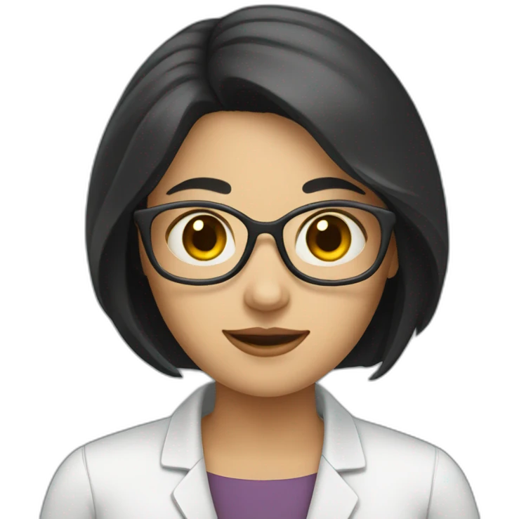 female researcher with short black hair emoji