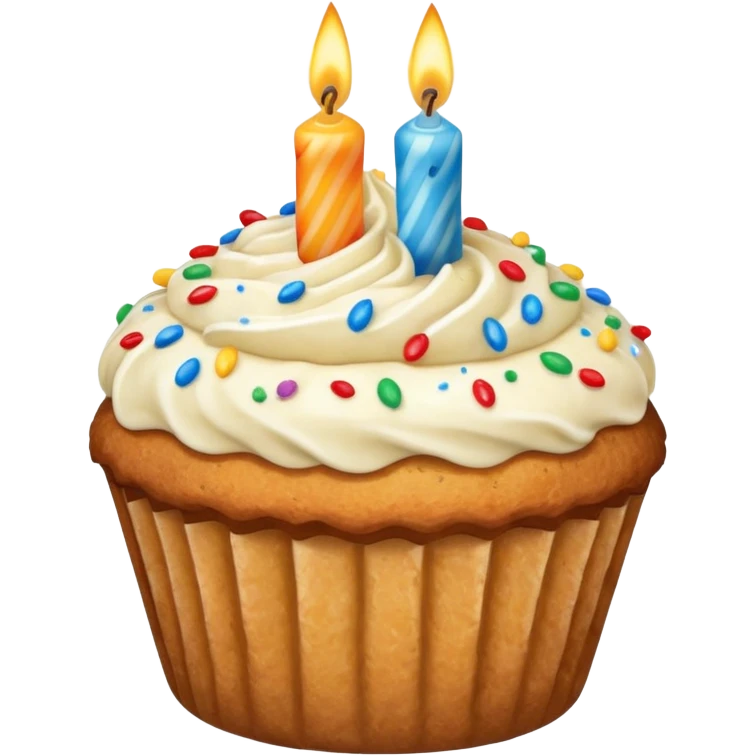 Muffin with birthday emoji