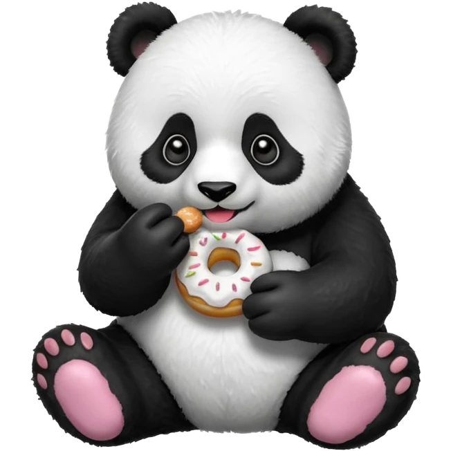Panda eating donuts  emoji