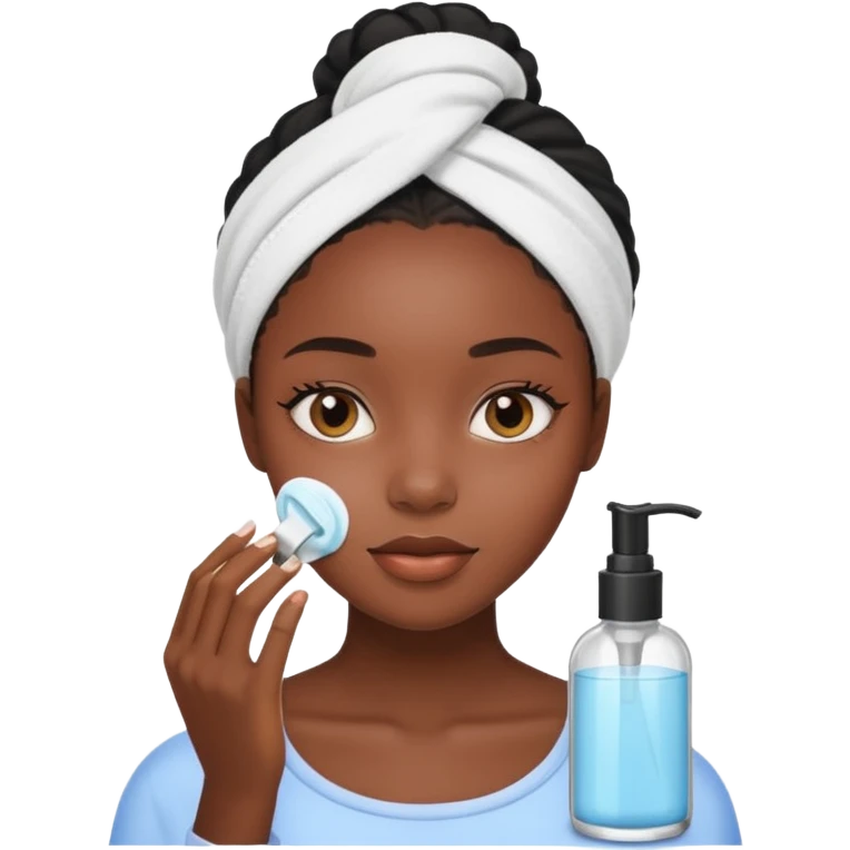 Black girl doing skincare emoji