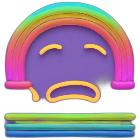 Un like neon de color arcoiris emoji