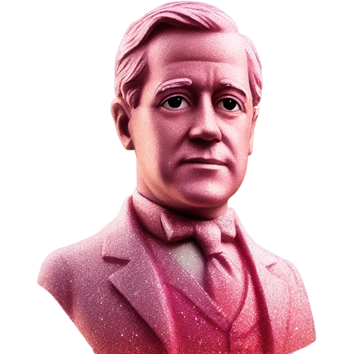 Pink ombre Woodrow Wilson statue with glitter  emoji