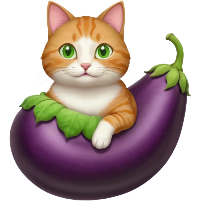 Cat riding an eggplant  emoji