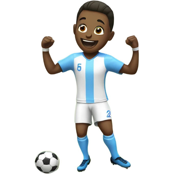 Soccer player celebrating a goal emoji