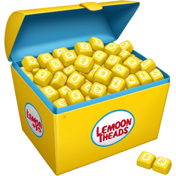 A movie theater box of lemonheads candy emoji