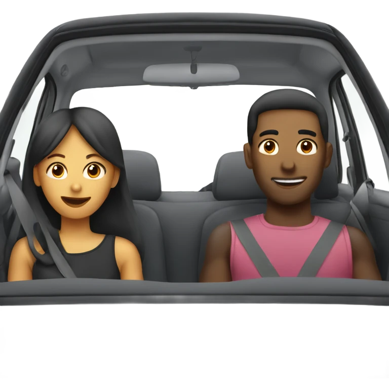 Male and female in the back seat emoji