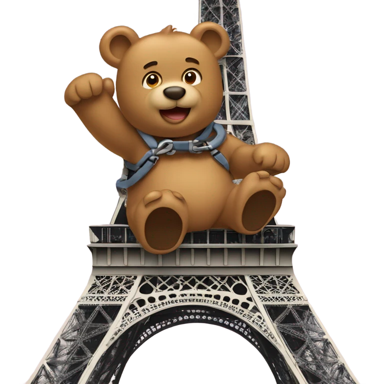 Bears climbing the Eiffel Tower emoji
