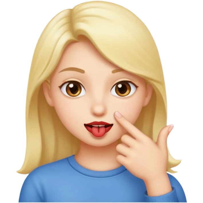 Finger bitting in a flirty way emoji