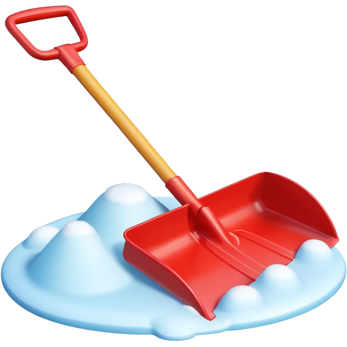 snow shovel object icon, colorful plastic snow shovel, rounded edges, toy-like style, 3D cartoon, mobile game icon style, centered, clean background, no text, no watermark

 emoji