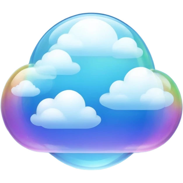 Glass bubble cloud emoji