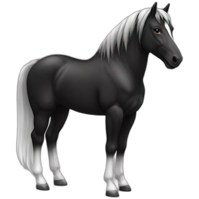 Cheval noir avec tache blanche sur front emoji