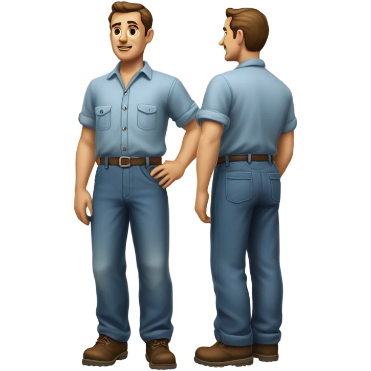 photorealistic blue collar worker 1950s emoji