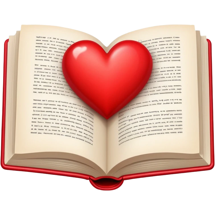 open book with red heart in the middle emoji