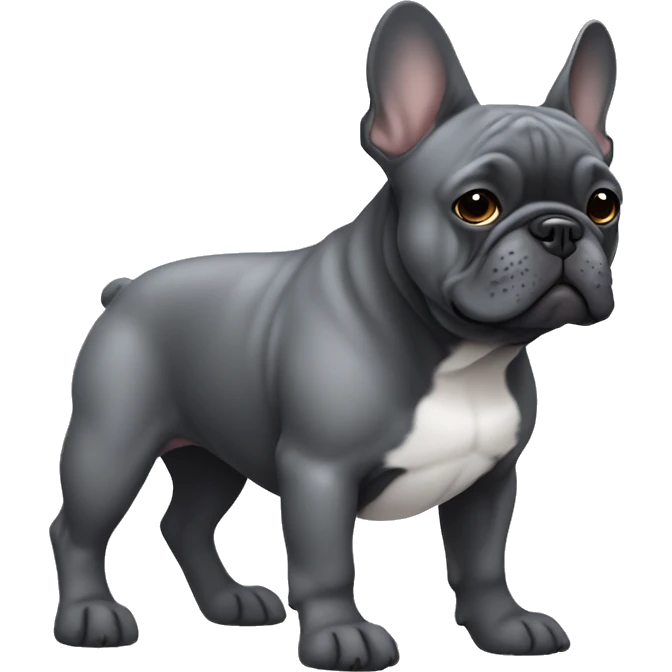 Dark grey French bulldog  emoji