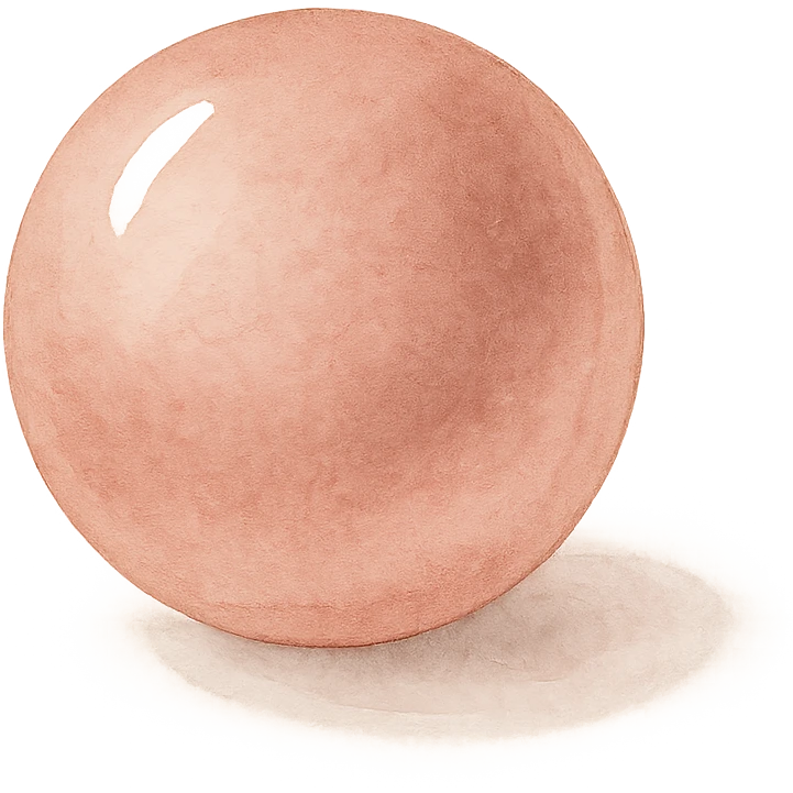 rose gold object, metallic, soft pink, minimal background emoji