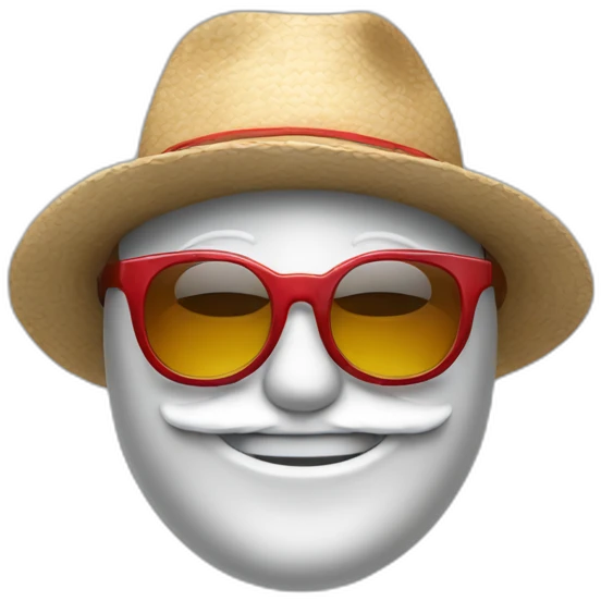 un bonhomme avec un chapeau péruvien et des lunettes de soleil emoji