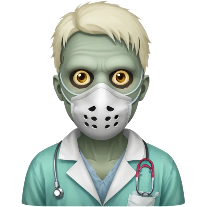 zombie with medical mask emoji