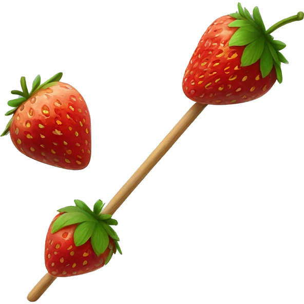 Two strawberries on a wooden stick emoji