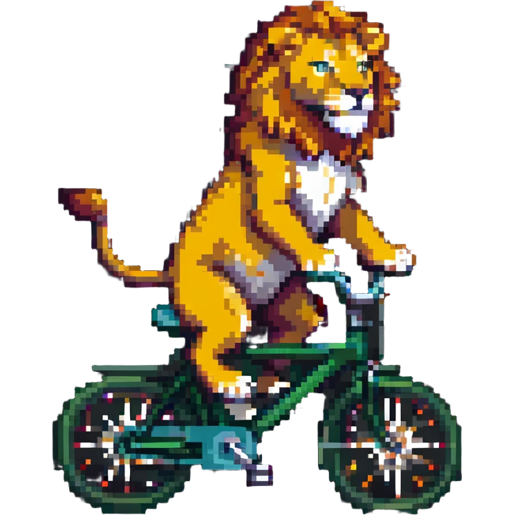 A 20-year-old anthropomorphic lion journalist who loves to travel and ride a bicycle emoji