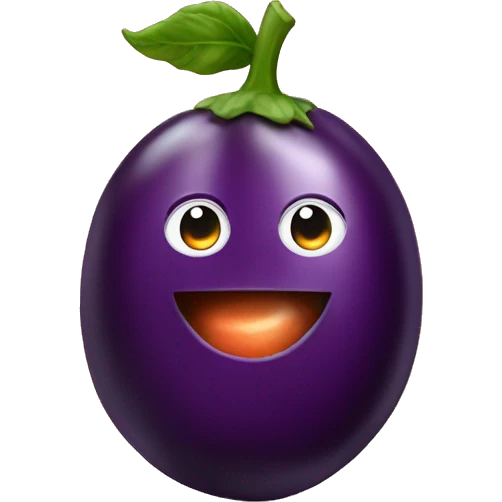 aubergine with a peach on top emoji