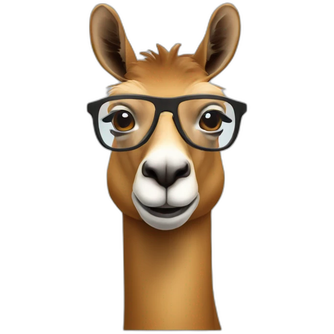guanaco face with glasses emoji