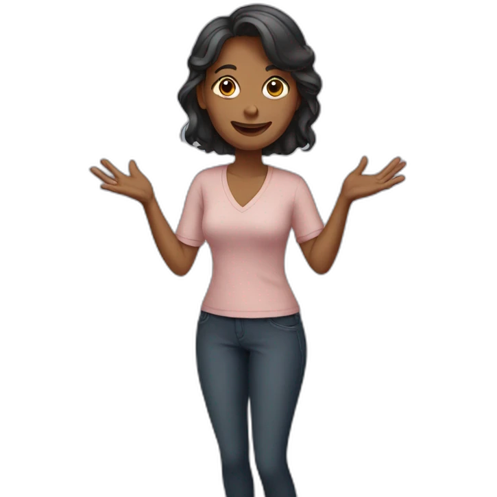 woman presenting emoji