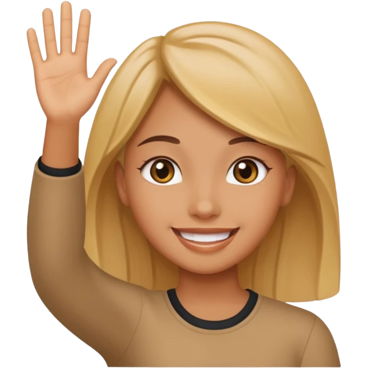 Girls saying bye emoji