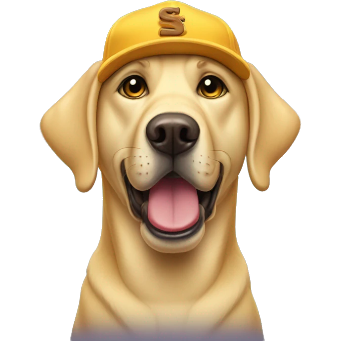 Yellow Lab wearing a scooby doo hat  emoji
