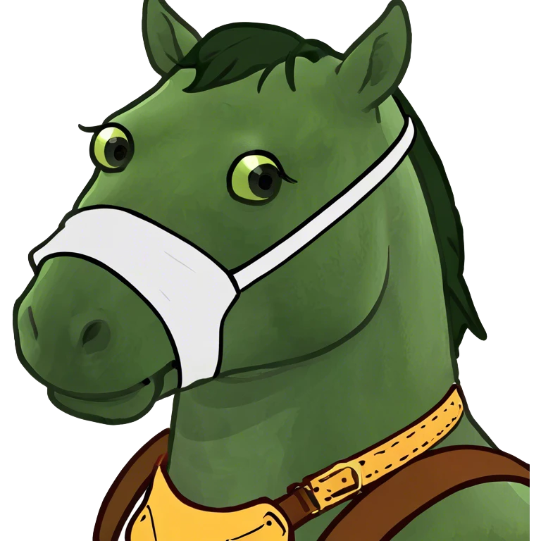 Horse wearing mask emoji
