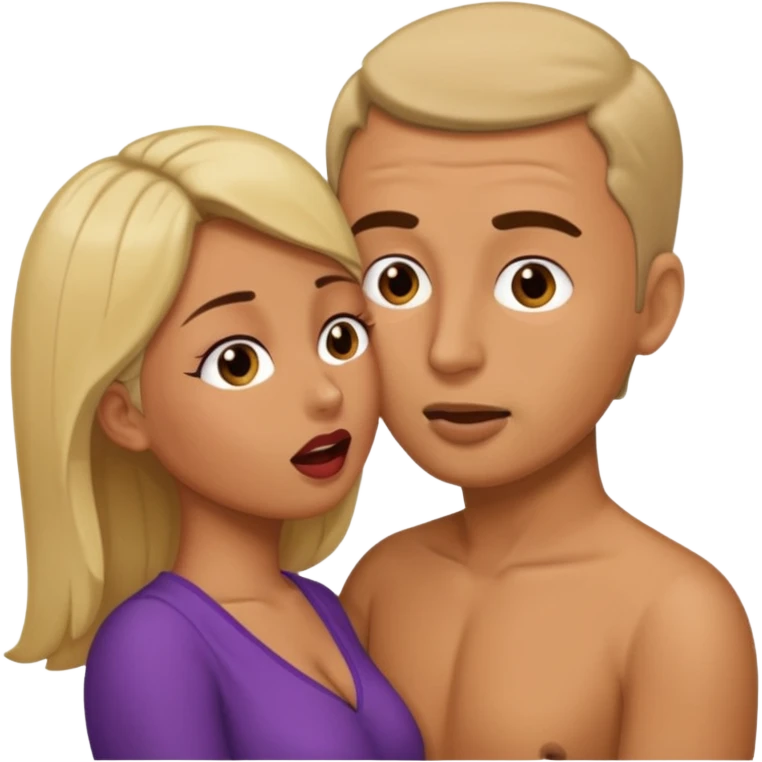 a woman performing sexual fellatio on a man emoji