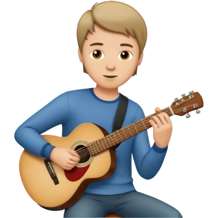 white Guy playing guitar emoji