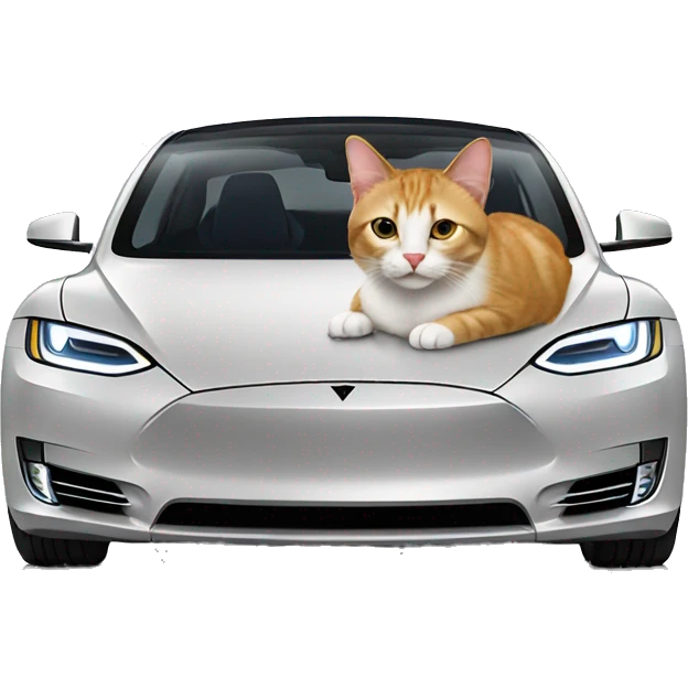 Cat on a tesla emoji