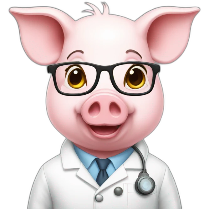 Nerd pig scientist emoji