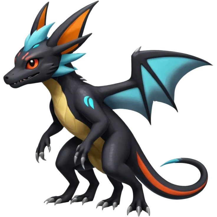 Salandit-Noivern-Nargacuga-Umbreon-Silvally-fusion (full body) emoji