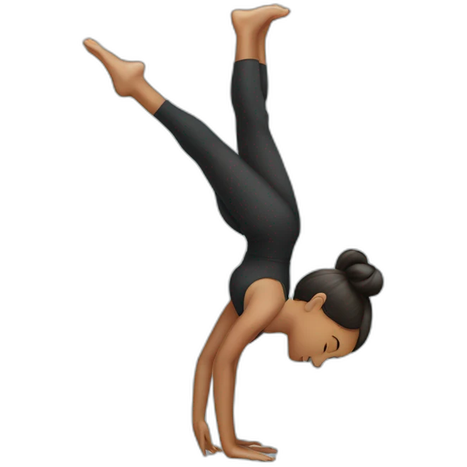 A girl who is doing a handstand emoji