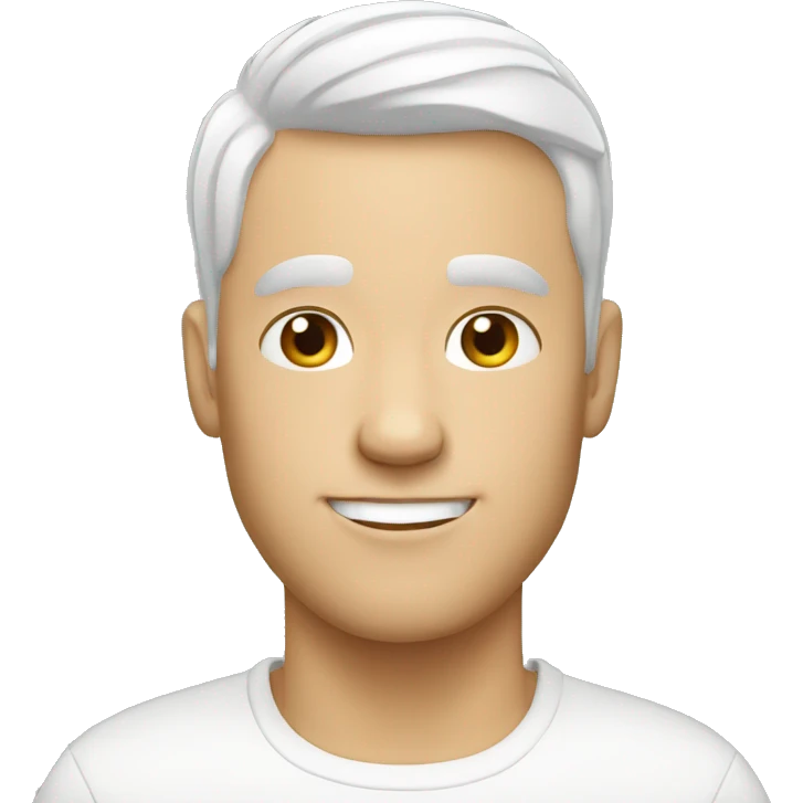 white guy with white very short hair emoji